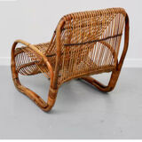 Fauteuil rotin, année 50