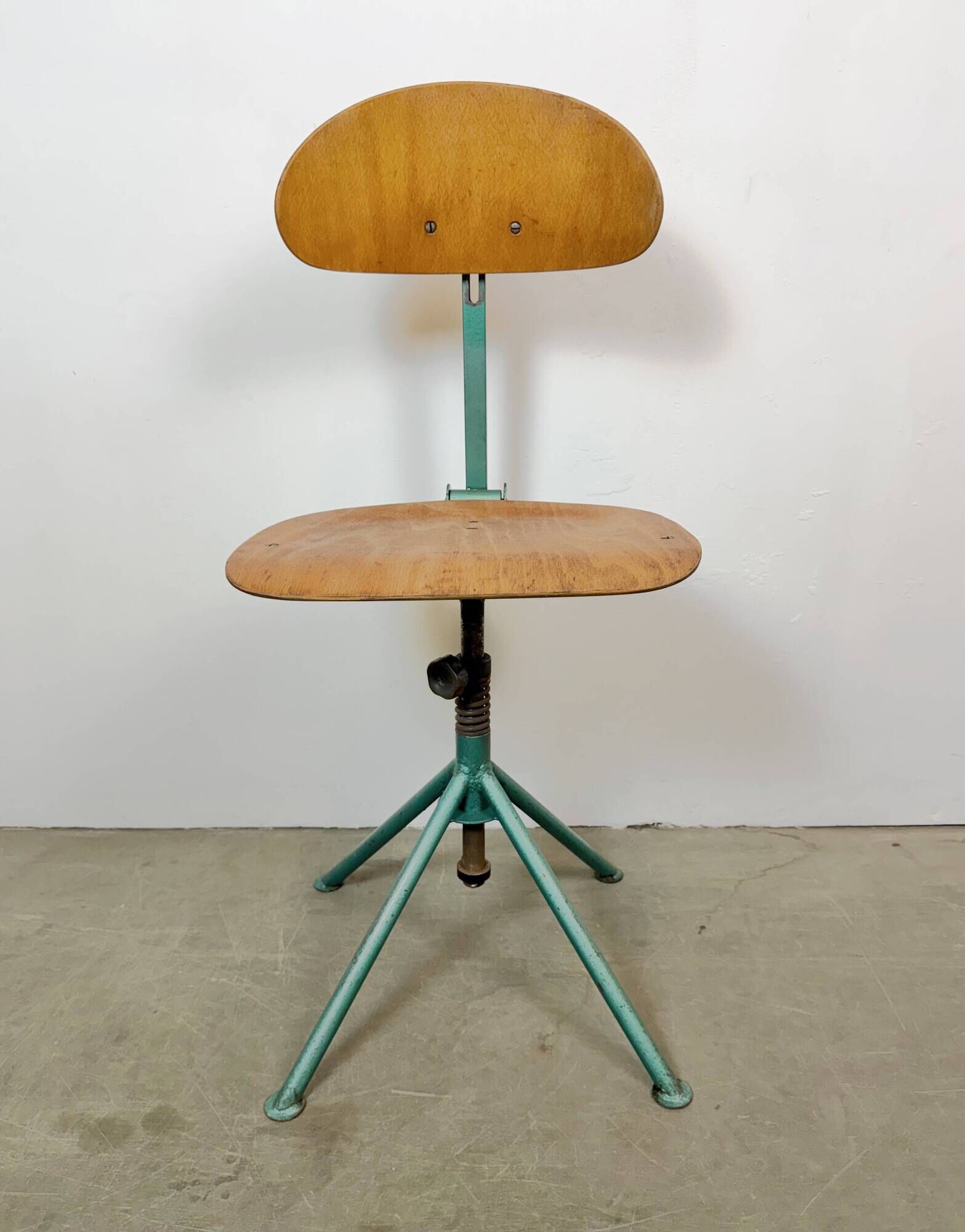 Dark Green Industrial Workshop Chair, 1950s