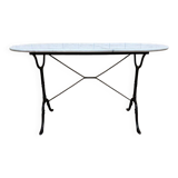 Table bistrot avec plateau ovale en marbre