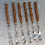 Set of 6 bamboo forks