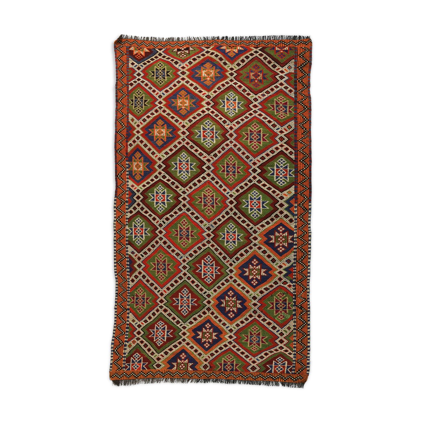 Anatolian handmade kilim rug 283 cm x 141 cm