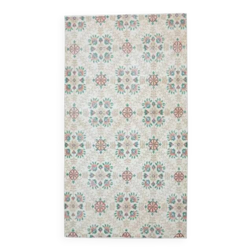 Tapis en laine turc Oushak vintage fait main 111x202