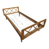 Vintage bed with compass feet from the 1950s