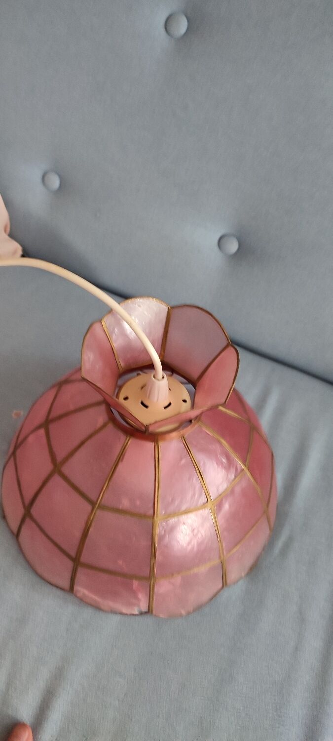 Pink mother-of-pearl chandelier