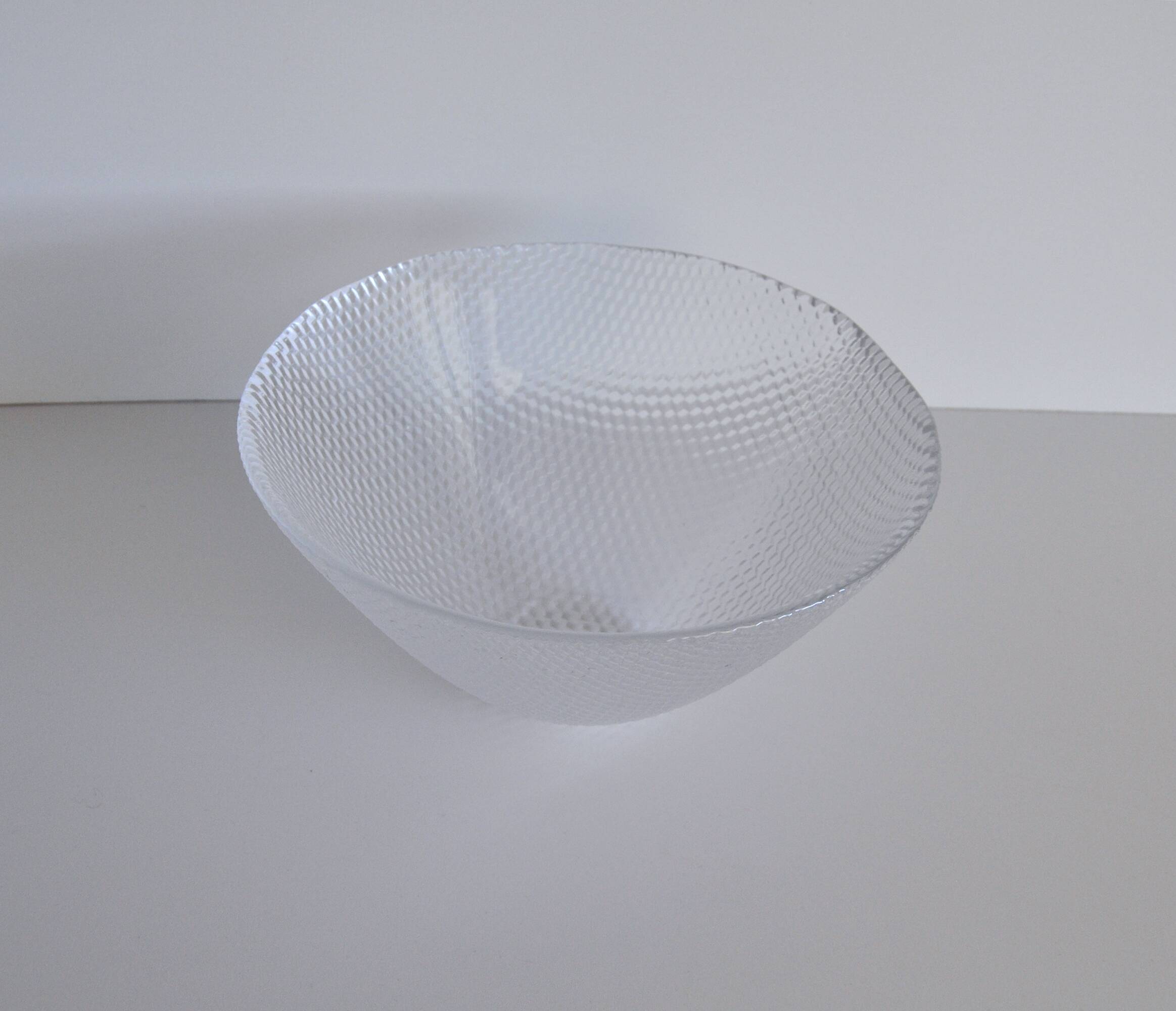 Glass bowl Trigona for Holmegaard, Denmark 1980s
