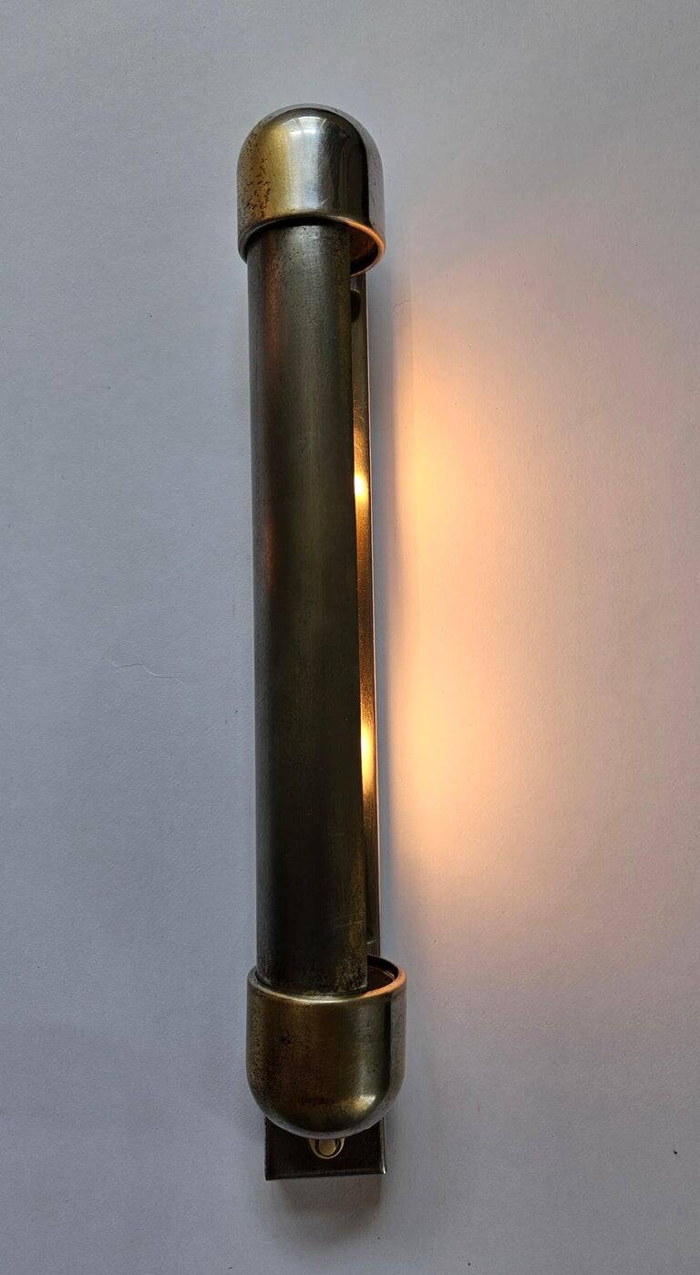 Rare Chrome Bauhaus Art Deco Wall Lamp Napako, 1940s