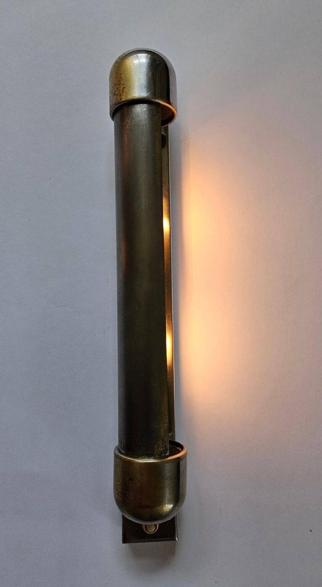 Rare Chrome Bauhaus Art Deco Wall Lamp Napako, 1940s