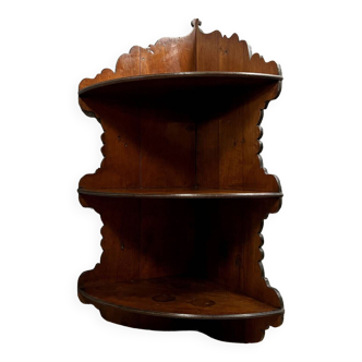 Violin-shaped corner shelf in walnut circa 1850