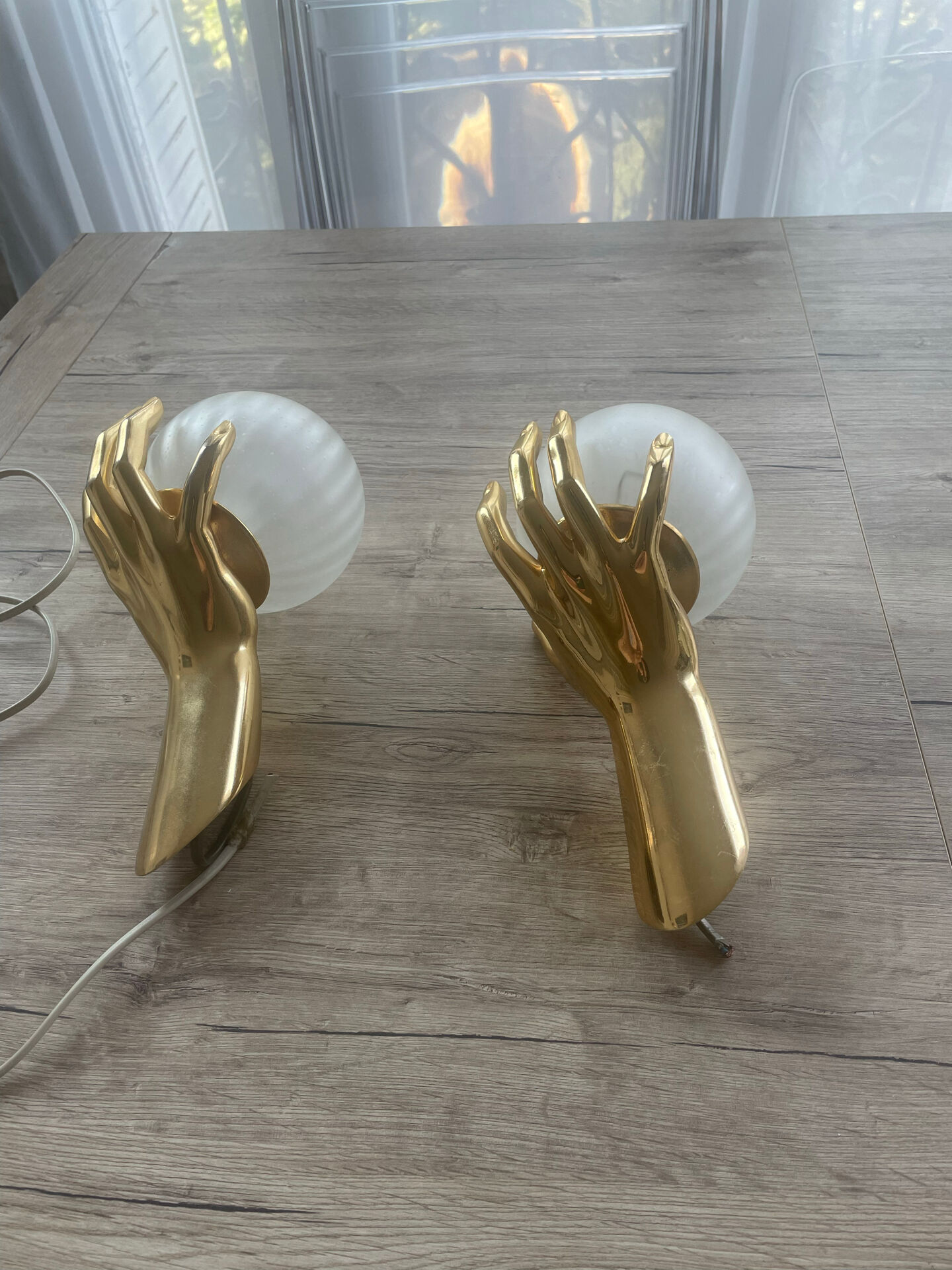 Lot de 2 appliques Arlus en bronze massif