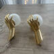 Lot de 2 appliques Arlus en bronze massif