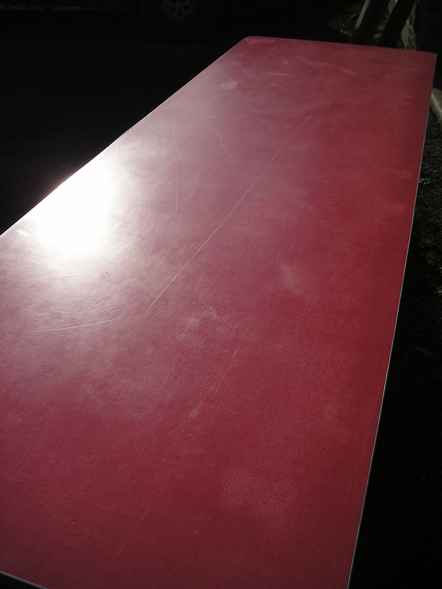 Mullca canteen table with towel holder, red formica, 60s/70s