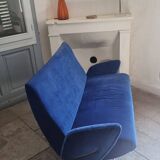 50s italian sofa, electric blue velvet