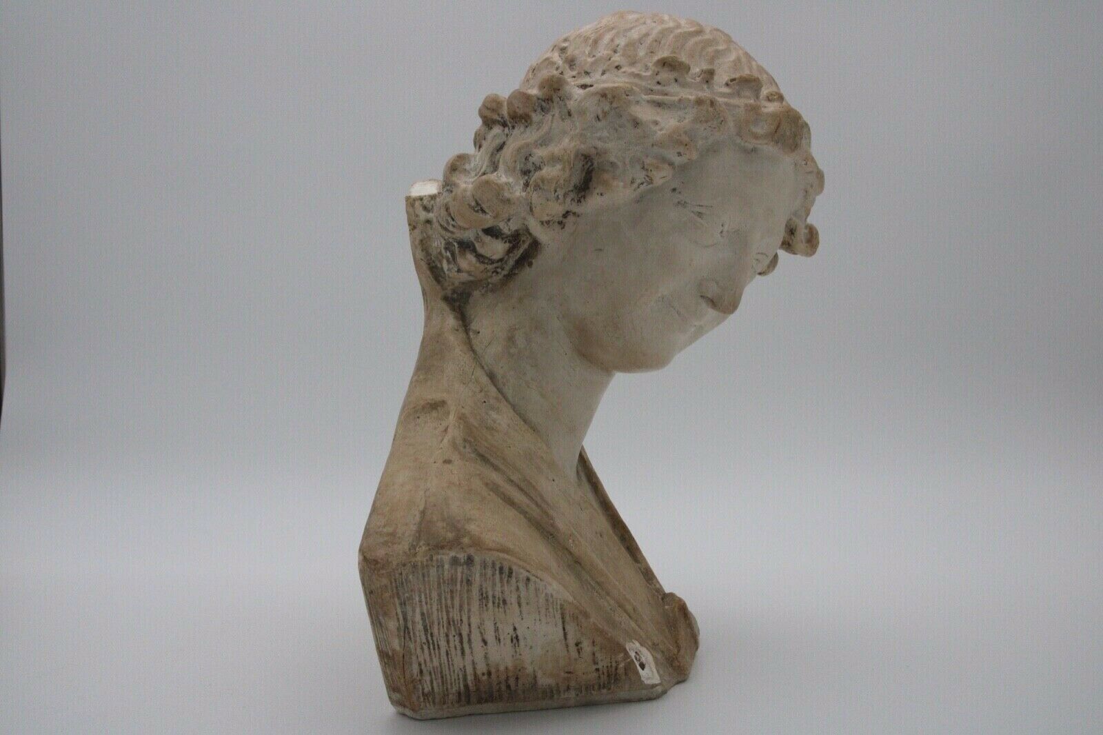 Bust in flat woman renaissance late 19th hair drapes