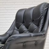 Fauteuil en cuir pivotant danois vintage