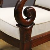 Pair Of Louis Philippe Period Armchairs With Mahogany Crosses XIX