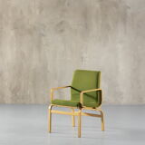 Bentwood chair in green upholstery Bill Stephens style, Denmark, 1970s