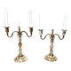 Pair of silver-plated metal candelabra in the Regency style