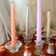 Bougeoirs en verre modèle soucoupe