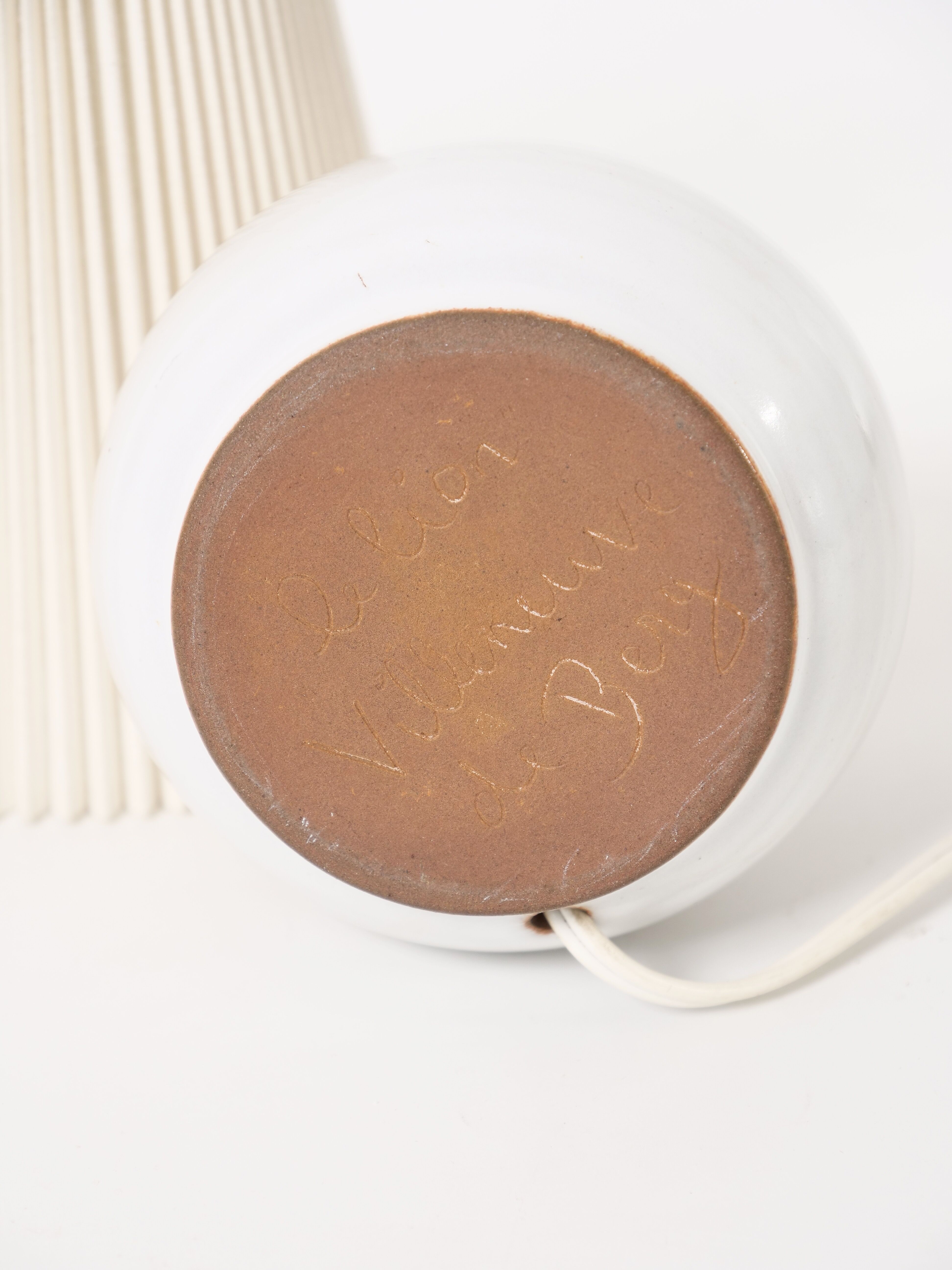 Terracotta lamp signed