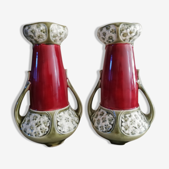 Paire de vases à anses art nouveau fives-lille