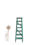 Vintage stepladder with green patina