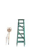 Vintage stepladder with green patina