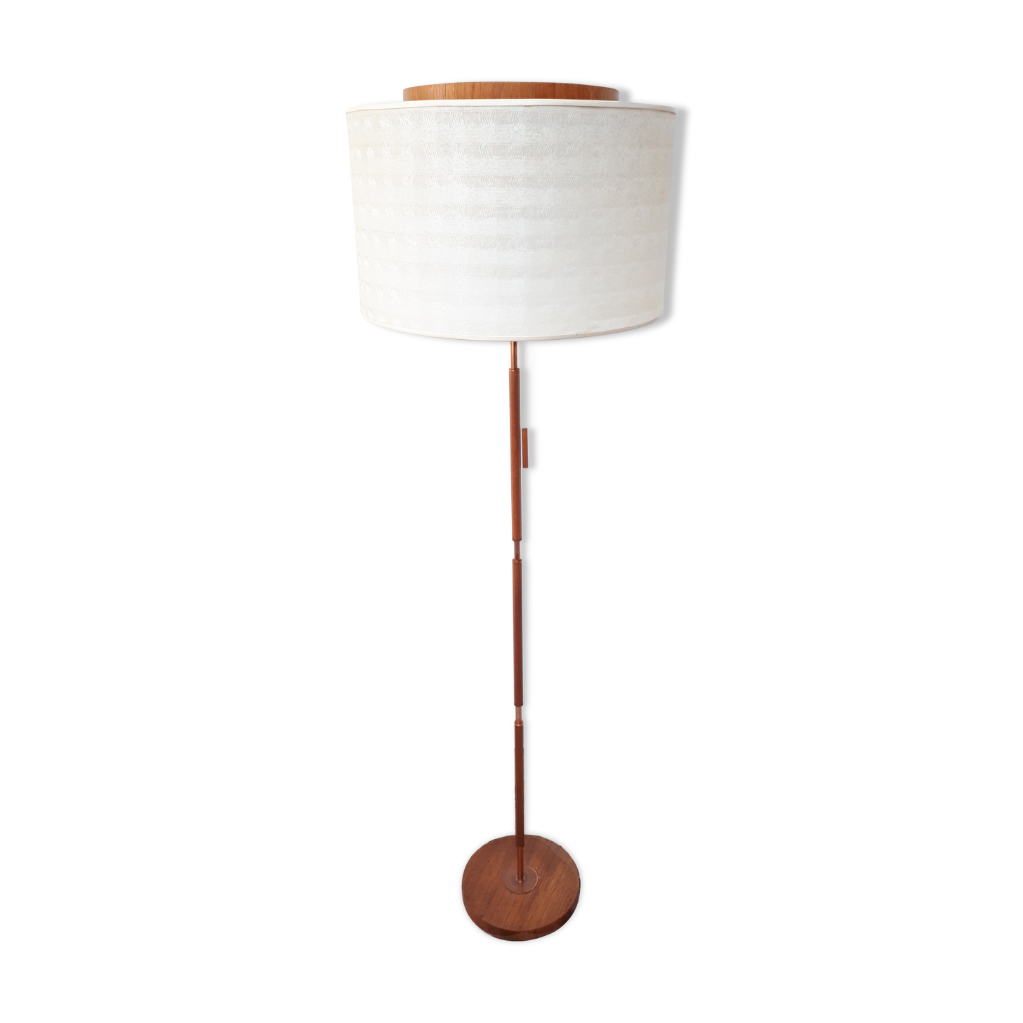 Lampadaire scandinave cuivre et teck