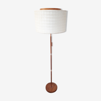 Lampadaire scandinave cuivre et teck