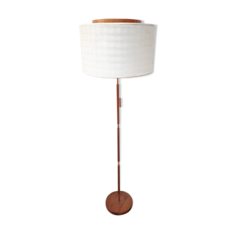 Scandinavian copper and teak floor lamp
