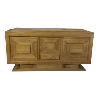Buffet brutaliste Art déco en chêne style Charles Dudouyt / Gaston Poisson