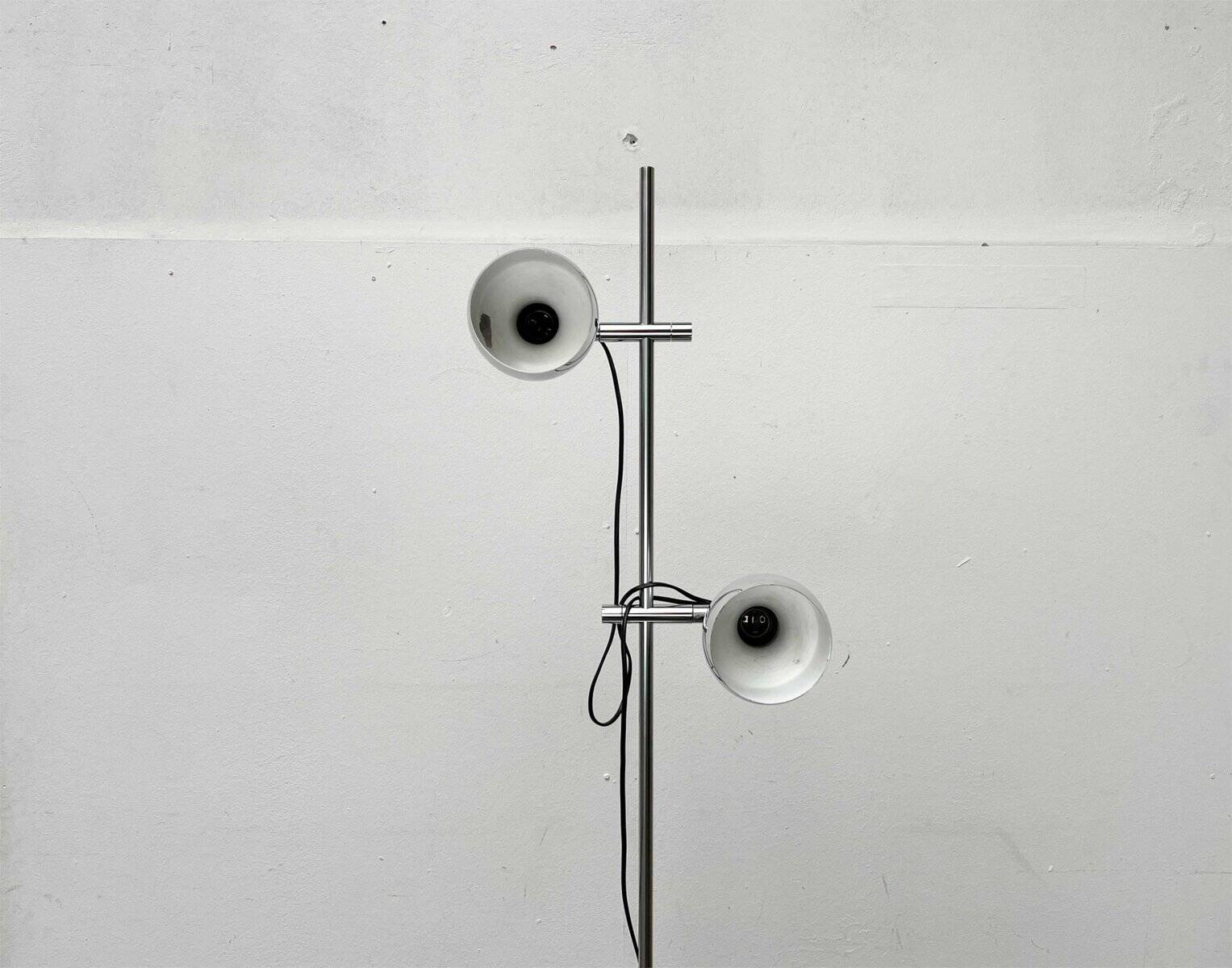 Lampe sur pied minimaliste de l’ère spatiale suisse du milieu du siècle par l'équipe SLZ pour Swisslamps International, années 1960