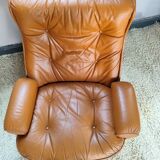 Michel Cadestin leather armchair for Airbone