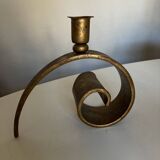 Battered iron candle holder Italian work 1970