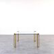 Hollywood Regency Brass and Glass Coffee Table by Peter Ghyczy, 1970s.