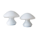 Set of 2 Murano opaline white glass mushroom table lamps with silver ring details - Space Age 1970s