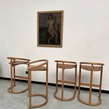 Set of 4 Allmimö stools in solid oak