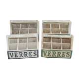 Lot of vintage wooden door-glass