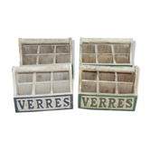 Lot de porte-verre en bois vintage