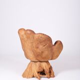 Olive root armchair brutalist design