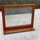 Scandinavian mirror with wooden shelf 80x65cm