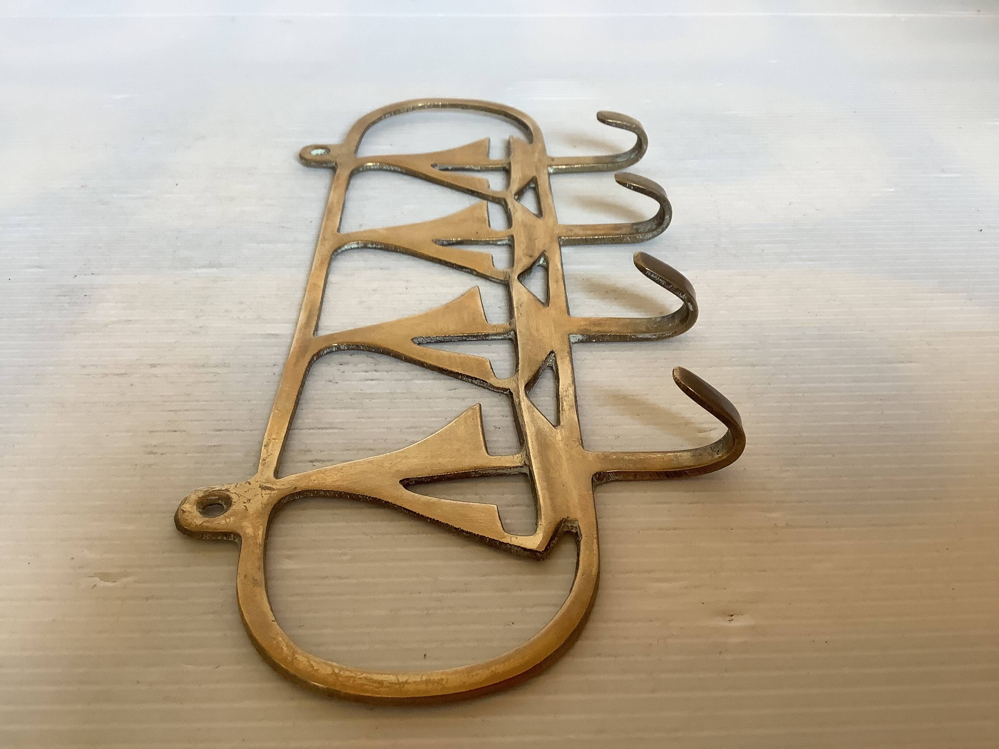 Nautical yacht coat rack in brass