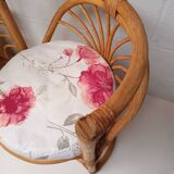 Ensemble table et chaises rotin vintage
