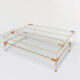 Sliding table in lucite and brass, Jansen House style