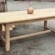 Large renovated antique table made of raw solid oak with 2 extensions, measuring 2.92m.