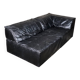 Canapé en cuir noir Player par Hans Hopfer pour Roche Bobois, 1972
