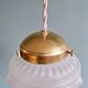 Art Deco pendant light in transparent satin glass, 1920s-30s