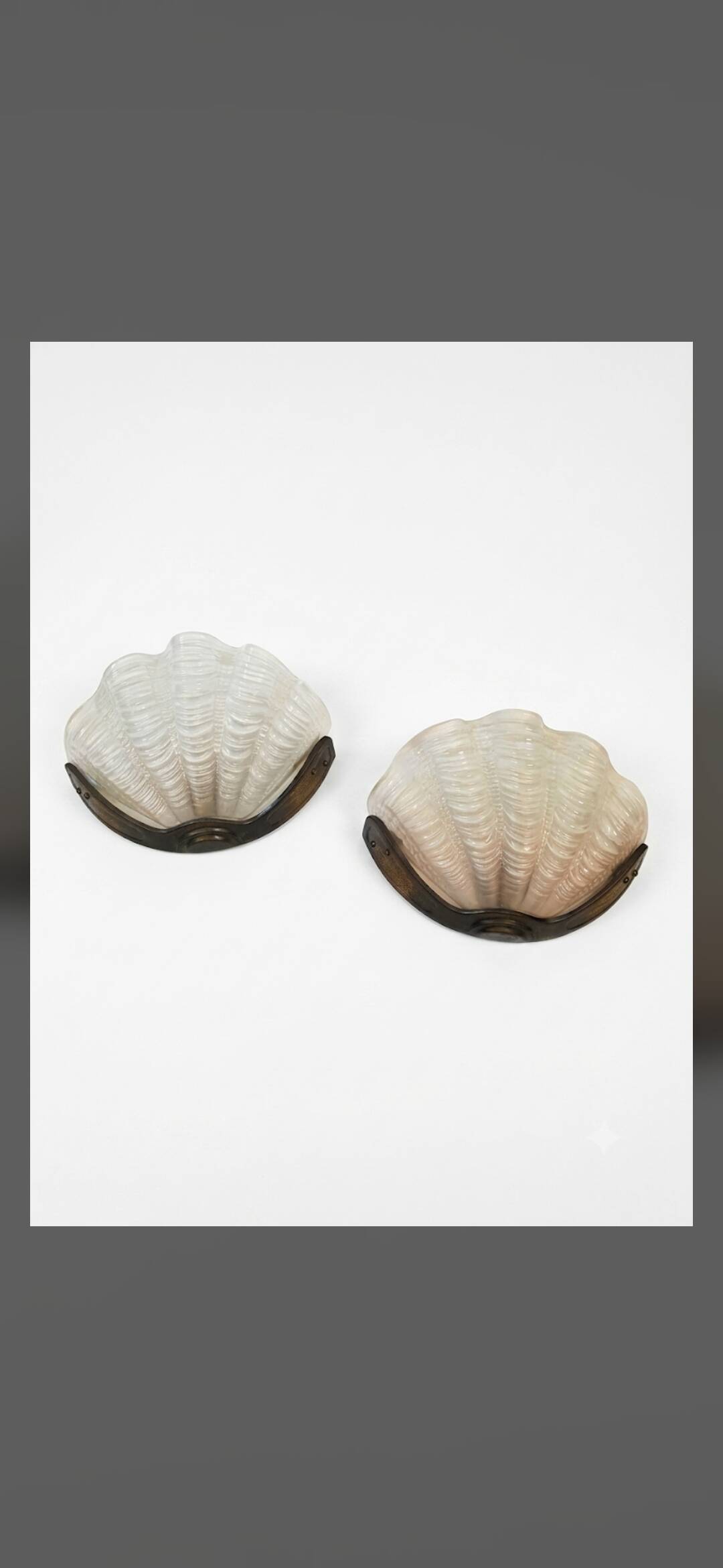 Pair of shell wall lights Art Deco 1930