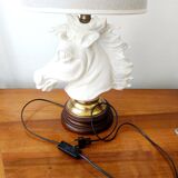 Art Deco crackled ceramic horse lamp