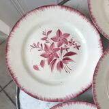 Set of 6 flat plates longchamp pinks years 30-40