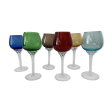 6 colorful murano glasses 1970